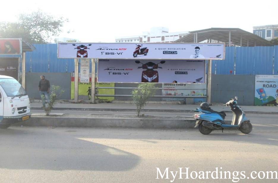 OOH Hoardings Agency in India, BQS Advertising rates at Central Metro Bus Stop 2 in Chennai, Tamil Nadu 